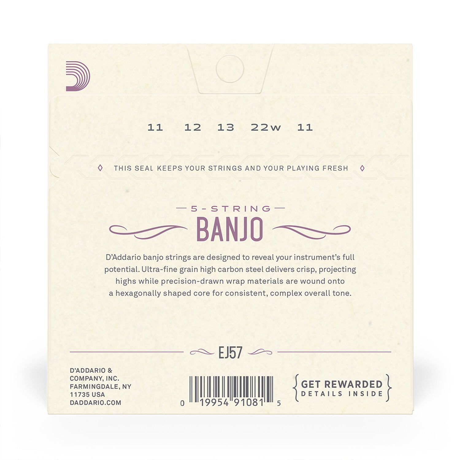 Set De Cuerdas Banjo Nickel Custom Ej57 Med Daddario image number 2.0